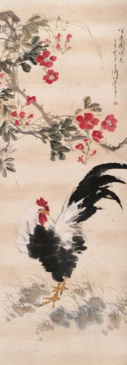 王雪涛 丁亥（1947年）作 花鸟 屏轴